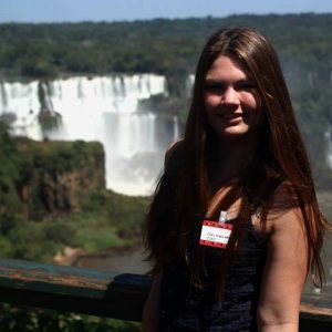 Paula en las Cataratas del Iguazú